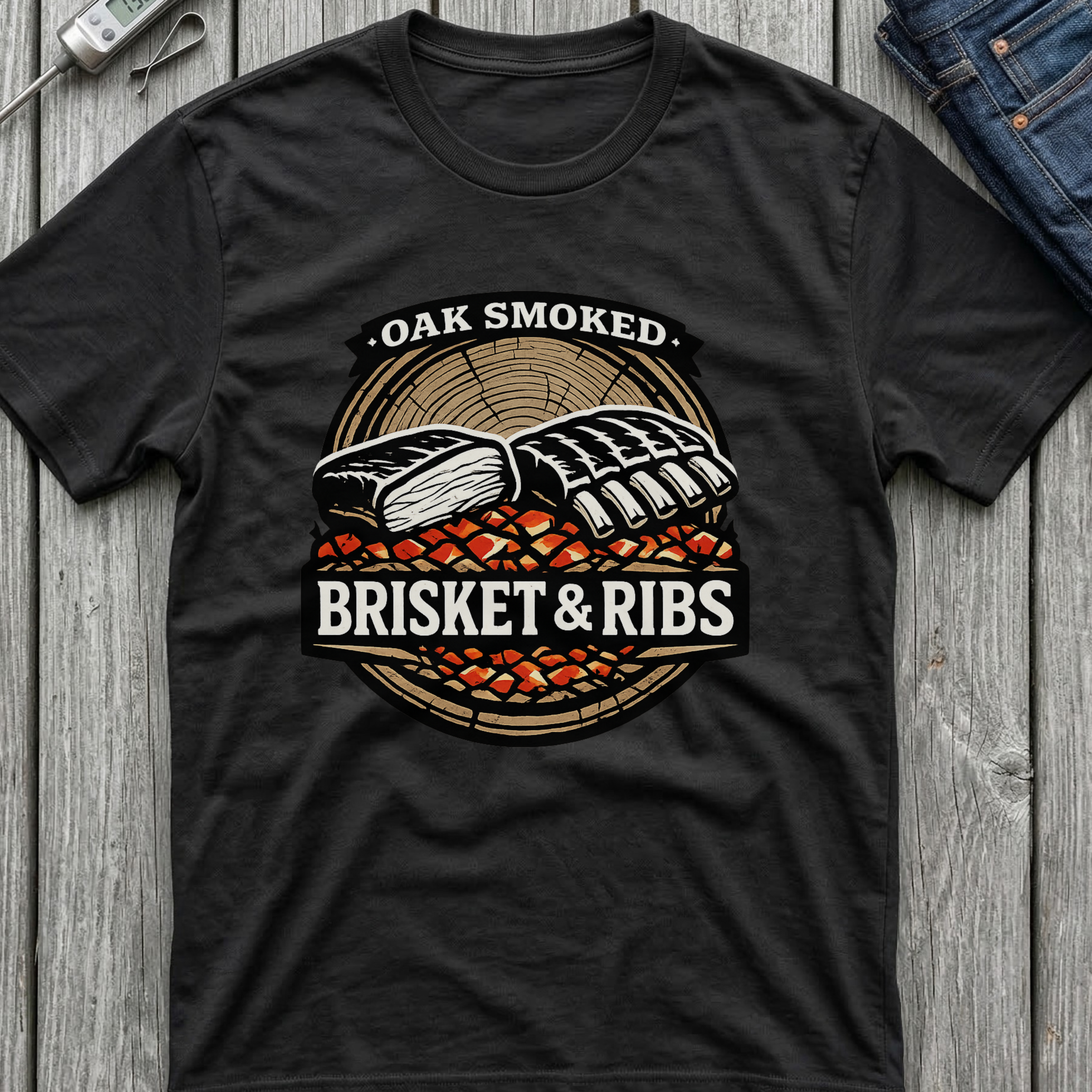 Oak Smoked Brisket & Ribs T-Shirt