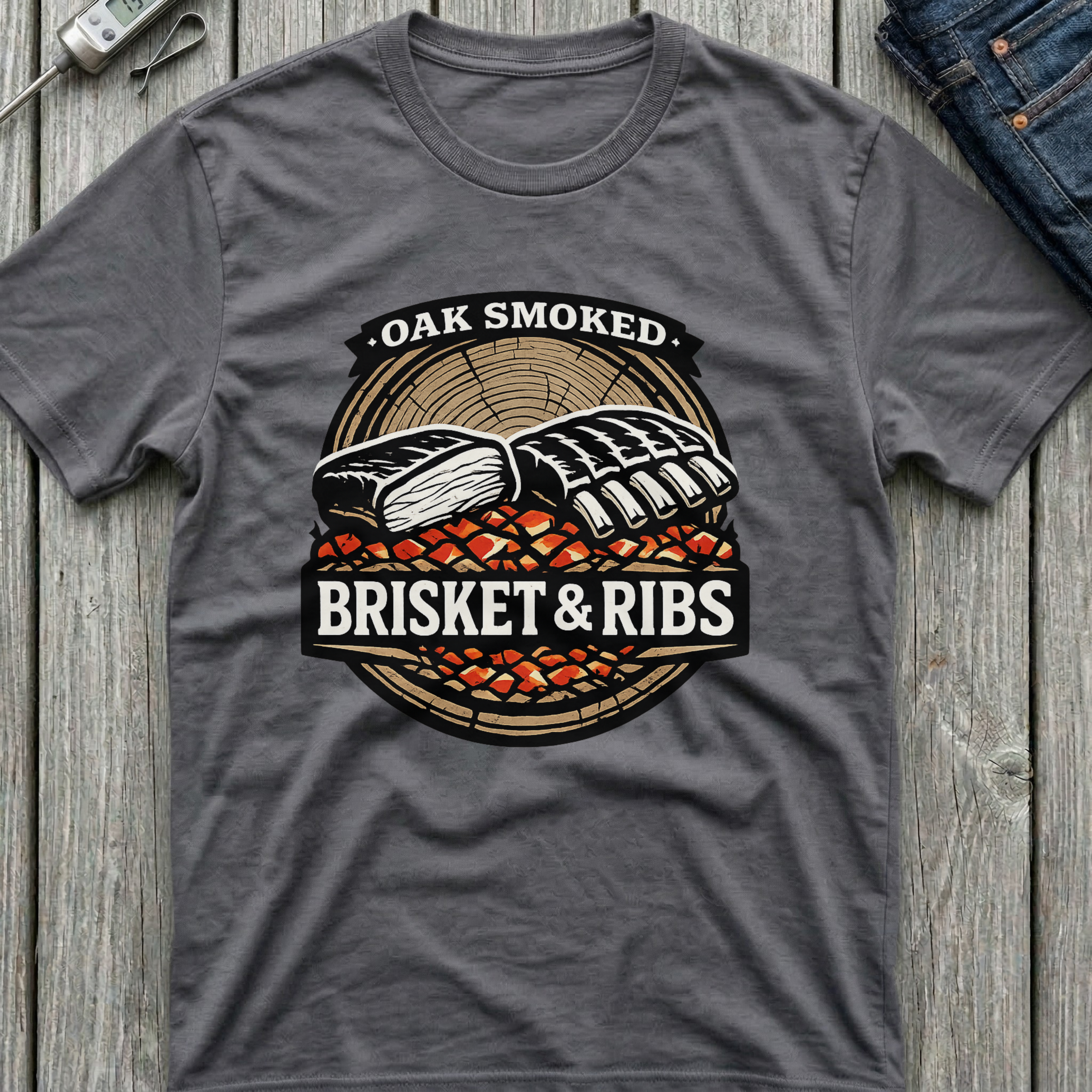Oak Smoked Brisket & Ribs T-Shirt