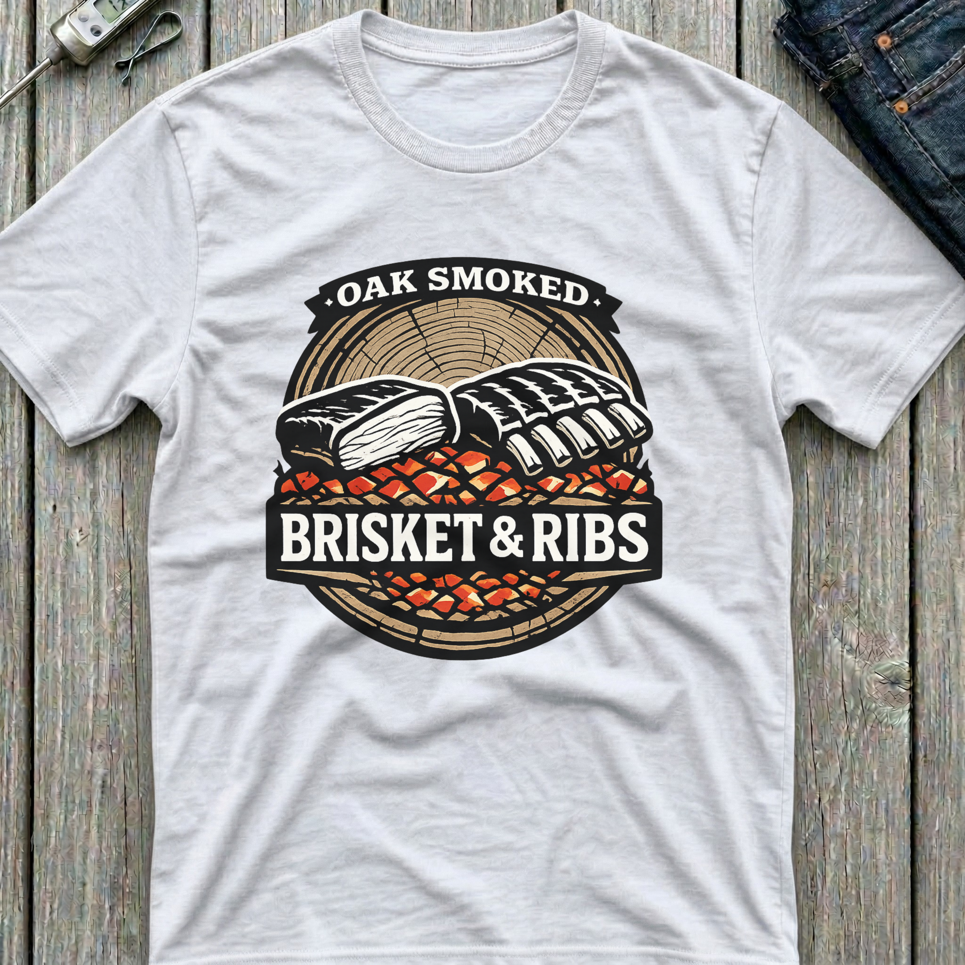 Oak Smoked Brisket & Ribs T-Shirt
